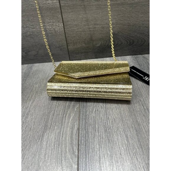 INC International Concepts Maria Envelope Chain Clutch Gold Wallet B000377 - Picture 6 of 7